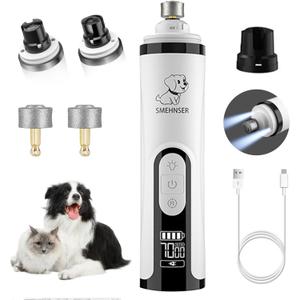 2026 Upgraded Silent Groom Pro Nail Grinder - 3-Speed Cordless Grooming Pro Nail Grinder, Pet Nail Trimmer with 2 LED Light,USB-C Rechargeable & 2 Grinding Wheels for Small Medium Large Dogs and Cats