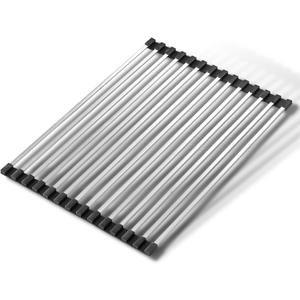 Roll Up Dish Drying Rack Over The Sink, Stainless Steel Roll Up Drying Rack Over Sink 18.1" x 12.6" Over Sink Dish Drying Rack, Over The Sink Dish Drainer Drying Rack, Dish Rack Over Sink