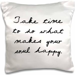 3dRose TAKE TIME to DO What Makes Your Soul Happy. -Pillow Case, 16-inch (pc_224495_1)
