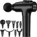 Massage Gun, Muscle Massage Gun for Athletes Handheld Electric Deep Tissue Back Massager, Percussion Massage Device for Pain Relief with 30 Speed Levels 9 Heads (Black)