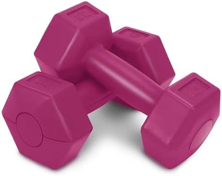 2 Pairs,RBX 4lb Pair Hex Dumbbells, 2lb Each, Hex Shape for Stability, Compact for Easy Portability, Dumbbell Set for Strength Training, Cardio, Walking, and More, All Fitness Levels (Raspberry)