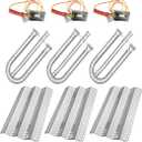 S90351 (3-Pack) S12461 (3-Pack) 16GA Stainless Steel Heat Plate Burner and Electrode Replacement for American Outdoor Grill 30NB, 30PC AOG Grill Parts