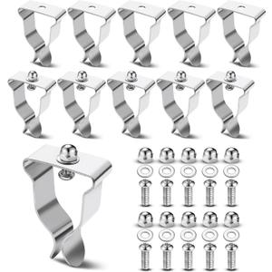 Tandefio 10 Sets Window Well Cover Clips Outside 2.36'' x 1.57'' x 0.8'' Basement Window Well Cover Hardware Kit Spring Clip Heavy Duty Egress for Basement Courtyard Exterior Window Well