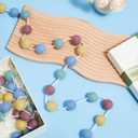 Boao 2 Pieces Wool Felt Ball Garland Colorful Pom Pom Garland Handmade 6.5 Feet Long 24 Balls Felt Banner for Wall Christmas Tree Decoration (Morandi Color)