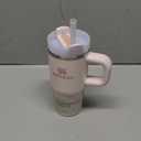 STANLEY Quencher H2.0 Tumbler with Handle and Straw 14 oz | Flowstate 3-Position Lid | Cup Holder Compatible for Travel | Insulated Stainless Steel Cup | BPA-Free | Rose Quartz 2.0