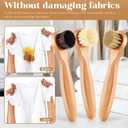 3 Pcs Wooden Laundry Stain Brush Stain Remover Dauber Brushes with Round Head Boar Bristle Small Stain Brush for Clothes for Scrubbing Stains from Furniture Fabric Leather(Style A)