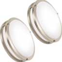 OOWOLF 2-Pack 36W 13inch LED Flush Mount Ceiling Light Fixture Dimmable Brushed Nickel, Easy to Install LED Ceiling Lamp Fixture Without Flicker, Super Bright 3600LM 5000K Daylight White (Silver)