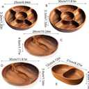 Wood Divided Servings Tray Dinner Platters Round Candy Tray Fruit Plate For Party Dishes Snacks Dried Fruit Easy To Use