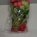 BLEUM CADE 50 Pcs Red Roses Artificial Flowers, Real Touch Velvet Roses Fake Flowers Bulk, Artificial Roses Bouquet with Long Stems Bridal DIY Wedding Party Centerpiece Decorations