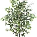 Yepdin Artificial Ficus Tree - 4 FT Tall Silk Fake Tree with Pot - Lifelike Foliage & Branches for Indoor/Outdoor Decor