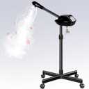 Professional Facial Steamer with More Steam for Deep Cleansing and Hydration, Face Steamer on Wheels with Time Setting, Estheticians Steamer Adjustable Height for Beauty, Spa and Home UseBlack