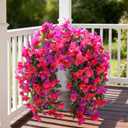 Faux Bougainvillea Artificial Flowers Plants for Outdoors Outside Decoration, 2pcs Fake Flowers Silk Long Trailing Vines UV Resistant Realistic for Front Door Porch Planter Urn Patio Balcony Yard, Mix