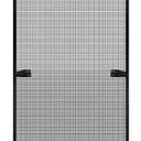 Hanging Screen Door - Fits Door Size 32" x 80" (Curtain Size 34'' x 81''), Sturdy Fiberglass Door Curtain Has Tension Rod&Hook&Loop Two Ways of Use, Heavy Duty Durable Door Screen (Black)
