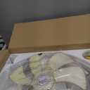 LEDIARY 20" Caged Ceiling Fan with Light, Small Flush Mount Ceiling Fan with App&Remote, Low Profile Bladeless Ceiling Fan Light Fixture 6 Speed, Reversible and Quiet Motor-White Gold