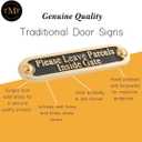 Please Leave Parcels Inside Gate Metal Brass Door Sign. Traditional Style Leave Delivery Instruction Outdoor Metal Mailbox Wall Sign By The Metal Foundry