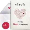 RUN2PRINT Mothers Day Card Happy Mothers Day Cards for Mom from Daughter or Son, Mothers Day Greeting Card for Friend, Cute Mother Day Cards for Women