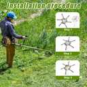 Lasuroa String Trimmer Replacement Head, Universal Steel Wire Grass Trimmer Head Unbreakable 6in Wire Grass Brush Cutter Part for Electric Battery Trimmers (6 Blades)