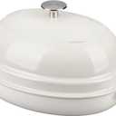 Enameled Oval Cast Iron Dutch Oven Pot with Lid, Bread Dutch Oven for Sourdough Bread Baking, Dutch Oven Bread, Bread Oven, 6QT, White