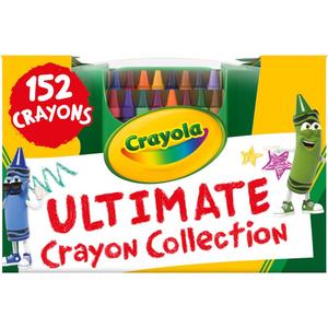 Crayola Ultimate Crayon Box Collection (152ct), Bulk Kids Crayon Caddy, Classic & Glitter Colors, Coloring Book Supplies, Gift for Kids, Ages 3, 4, 5