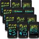 Zhehao 12 Pcs LCD Writing Tablet for Kids Colorful Drawing Doodle Board Drawing Tablet Erasable Reusable Electronic Draw Pad Gift for Boy Girl Educational Learning(6.5 Inch Screen,Dark Color)