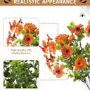 Fall Flowers Artificial for Decoration, Faux Mums for Outdoor Planters, 12 Bundles Fake Mums for Home, Orange Flowers for Thanksgiving, Front Porch Fall Decor, Garden Patio Home Aesthetic