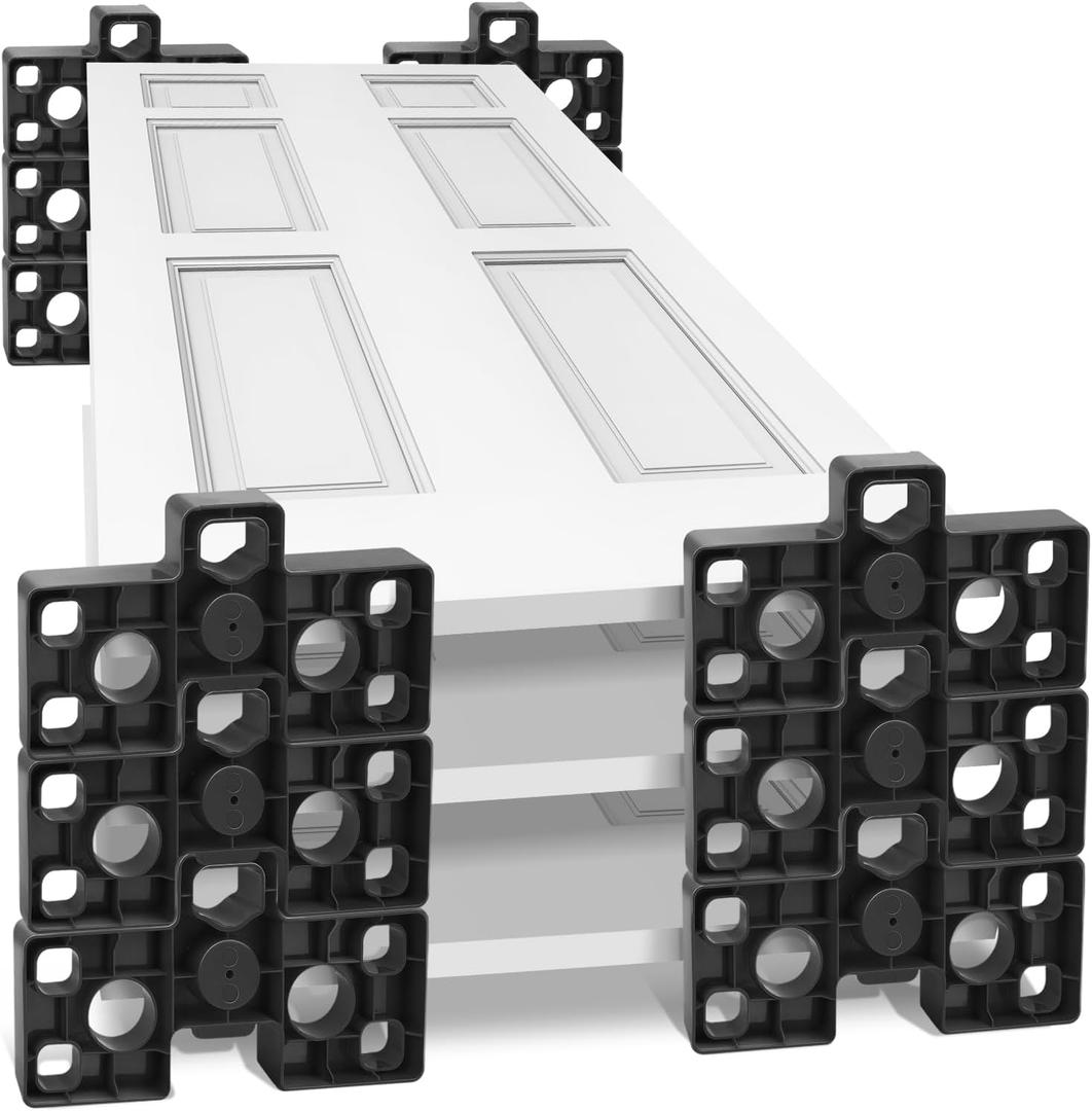 Touri 12 Pack Black Stable Door Painting Stands, Spray Paint Racks for Painting, Stacking, and Drying Interior and Exterior Doors or Cabinet Doors, Providing Convenience Use