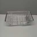 Small Dish Drainer Rack in Sink Adjustable, Expandable Stainless Steel Metal Dish Drying Rack Organizer with Stainless Steel Utensil Holder Over Inside Sink Counter, Rustproof(for 1-2 People) (Small15.08*8.39*5.24 Inches)