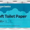 Amazon Basics 2-Ply Soft Toilet Paper, 6 Rolls, 350 Sheets per Roll, Equivalent to 37 Regular Rolls, Septic Safe