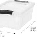 IRIS USA 4-Pack Storage Bins with Lids, 13 Quart, Made in USA Stackable See-Through Organizing Solution Latches Durable Nestable Containers Secure Pull Handle, BPA-Free Plastic