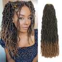 16 Inch Faux Locs Crochet Hair 7 Packs Soft Locs Crochet Hair Extensions for Women Daily Use Ombre Color T27