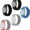 3/4/5 Packs Princess Cruise Medallion Holder,Compatible for Princess Cruise Medallion,Breathable Hook&Loop Nylon Sport Style (Black-Black+Grey+Blue+Pink)