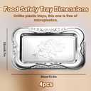 4pcs Silver Serving Trays Set, 13.8"x8.7"/35x22cm Stainless Steel Mirror Polished Decorative Trays Metal Party Platters Elegant Food Display Plate for Charcuterie Desserts Snacks Canapés Fruit