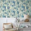 Surface Style - Fern Memory Botanical Peel and Stick Wallpaper (Azure)