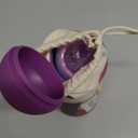 EcoBlossom Menstrual Cup Case and Sterilizer - Reusable Silicone Sterilizing Holder - Cleaner Period for You and Your Disc or Cup - Portable Cleaning Container & Microwave Steamer (Purple)