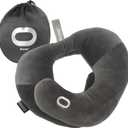 BCOZZY Neck Brace Pillow - Patented Relief for Neck Pain and Supportive Sleep-Soft, Washable, and Adjustable for Comfortable Resting. Gray Large (Flat Back Gray)