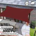 RICHIE Upgrade 10'x13' Sun Shade Sail Rectangle Canopy, Water Resistant & UV Block Sunshade for Outdoor Patio Lawn Beach Garden Carport Backyard Deck Pergola, Rust Red