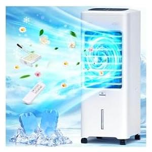 Windowless Air Conditioner Portable, 30inch Ventless Swamp Cooler Air Conditioner with 2-Gal Tank, 4IN1 Evaporative Air Cooler for Indoor Room Bedroom Home, 3 Speeds&3 Modes, 7H Timer, Remote