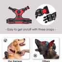 PHOEPET No Pull Dog Harness Medium Reflective Front Clip Vest with Handle,Adjustable 2 Metal Rings 3 Buckles[Easy to Put on & Take Off](M, Red)