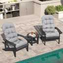 Crestlive 50x20x4 Inch Adirondack Chair Cushion, Outdoor Rocking Chair Cushions Water Resistant High Back Patio Chair Cushions Set of 2, Thick Patio Replacement Cushions Light Gray