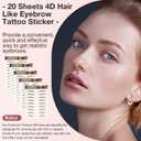 20 Sheets Eyebrow Tattoo Waterproof Eyebrow Sticker, 4D Hair Like Natural Fake Tattoo Eyebrows Peel Off Instant Transfers Brows Shaper Eyebrow Makeup Sticker for Women Girls,Natural Brown
