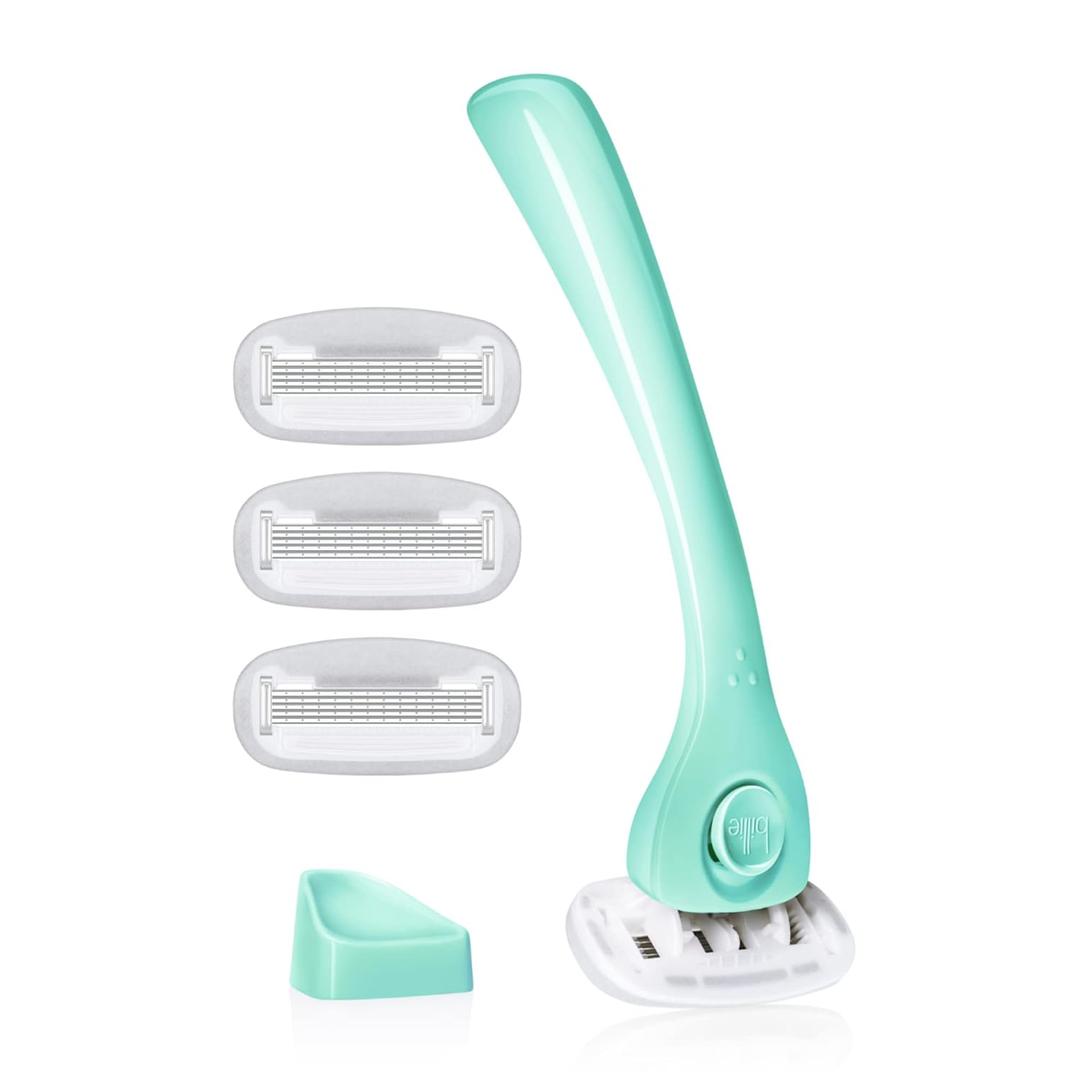 Billie Razors for Women Shave Kit Razor + 4 x 5-Blade Razor Refills + Magnetic Holder Minty