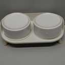 Elevated Ceramic Dog Bowl Set  Double Dog Feeding Bowls with Stand Splash Proof  Raised Dishes for Food and Water  Ideal for Small to Medium Dogs  2 x 850 ml  28.74 oz