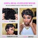 Pink Planet Pixie Cut Wigs Human Hair for Black Women Short Pixie Cut Wigs Lightweight Glueless Natural Black Layered 100% Real Human Hair Wig (025-1B)