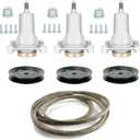 54" Deck 187292 Spindle Rebuild Kit Fits for Husqvarna GTH2654T LGT2654 YTH2454, Includes 3 Spindles 192870 532187292, 3 Pulleys 129861 153535 173436, 1 147 1/2" Belt 196103 53219610