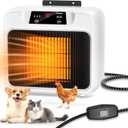 600W Dog House Heater With Time Setting (2 4 8 H), 300/600W 2 Mode Electric Pet Heater for Indoor/Outdoor Use, Livestock Kennel, Cat Cage, Coop in Winter