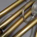 Arc Floor Lamp with 3 Color Temperatures, LED Gold Floor Lamp with Remote & Stepless Dimmable Bulb, Boho Standing Lamp with Rattan & Fabric Shades, Farmhouse Tall Lamp for Living Room Bedroom