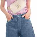 2 x Personalized Anniversary Wife Birthday Gifts from Husband,Mothers Day Gifts for Women,Waist Packs Initial White R,Cream Bag