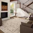 Washable Area Rugs for Living Room: 9x12 Bedroom Rug Boho Vintage Area Rug Stain Resistant Non Slip Low Pile Lightweight Soft Carpets for Dining Room Kitchen Nursery Kids Room Playroom Home Office