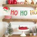 3 x HOUSE OF PARTY Christmas Banner - "HO HO HO" Christmas Sign, Festive Santa Claus & Christmas Tree Garland for Holiday Decorations, Xmas Party Office Supplies for Mantel & Wall Decor, Reusable (Style 1)