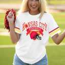 Football Shirts for Women Game Day Tshirt Football Team Fans Gift Tees Sport Season Short Sleeve Tops (White, L)